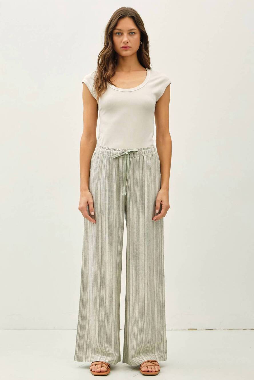 NEW BE COOL striped wide leg pants in spruce